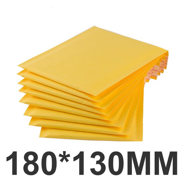 50 PCS/Lot Kraft Paper Bubble Envelopes Bags Padded Mailers Envelope With Bubble Mailing Bag: 180x130mm