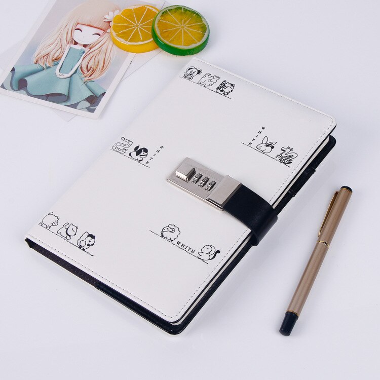 Diario con candado, libro de contraseña, Bloc de notas de negocios, constelación, cuaderno, pupila, libro de contraseña, dibujos animados bonitos