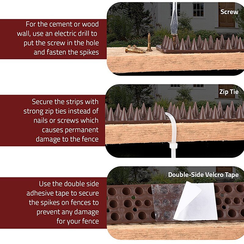 Plastic Anti-bird Spikes Against Birds Garden Outdoor Decoration Scare Repelling Nails Plastic Bird Repelling Device