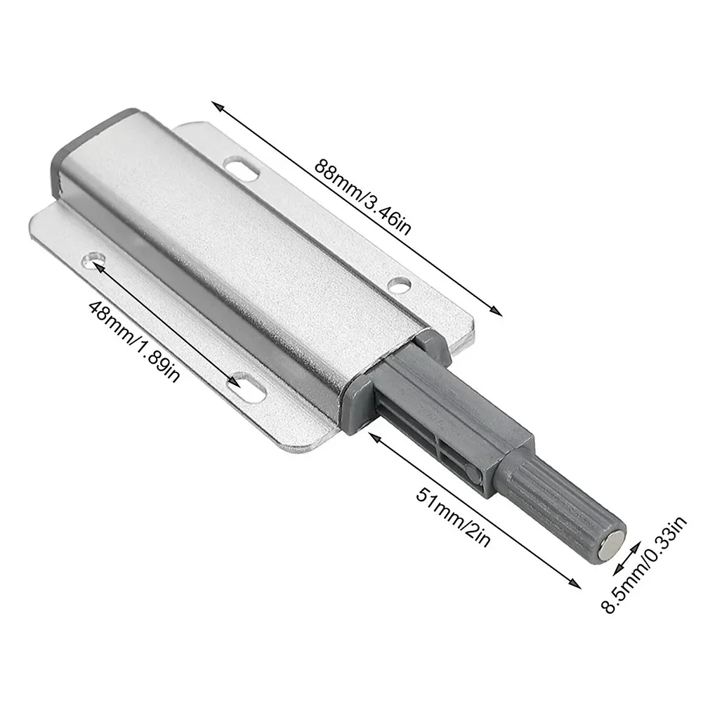 Heavy Duty Metal Push To Open Catch Cabinet Door Kitchen Wardrobe Hardware Aluminum Alloy Magnet Catch System Damper Buffer