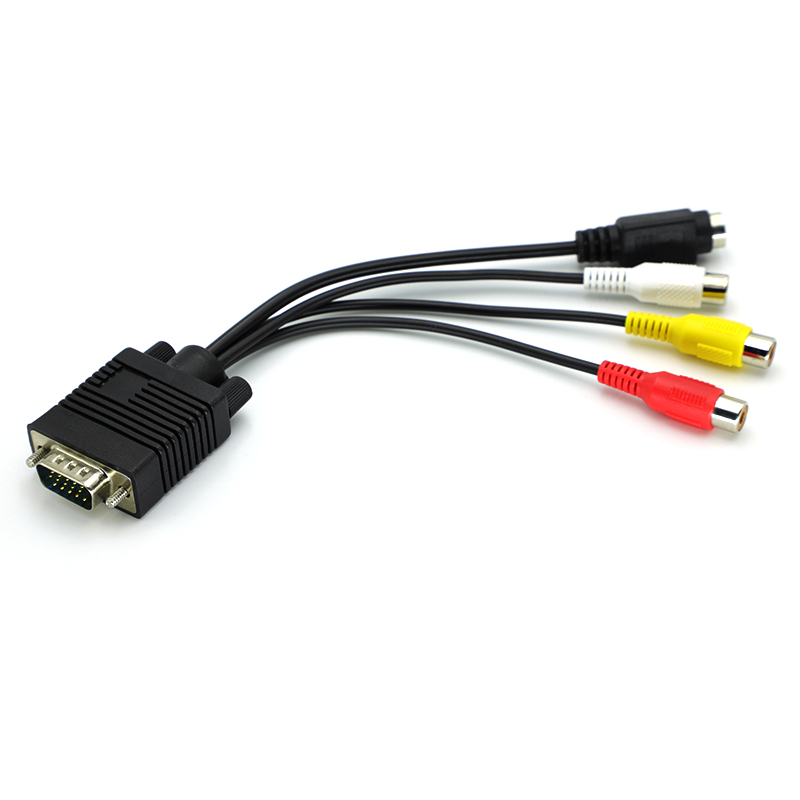 1pz VGA SVGA a S video 3 Convertitore RCA AV TV fuori Cavo Adattatore RCA Connettore Femmina Cavo video per PC computer portatile tenere sotto controllo HDTV