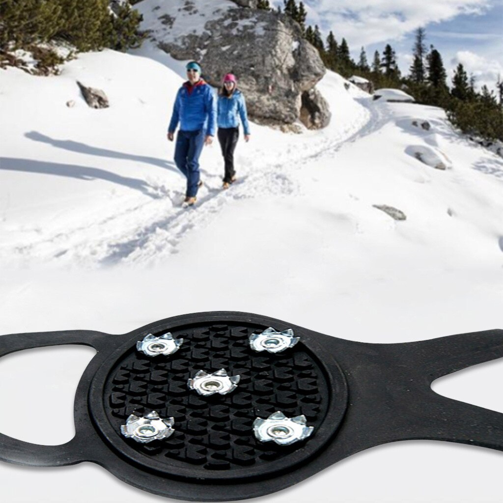 1 paire escalade glace Crampon 5 goujons anti-dérapant glace neige Camping marche chaussures Spike Grip hiver équipement de plein air