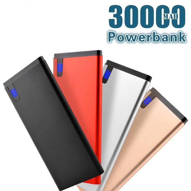 Batterie externe 30000mAh Portable grande capacité Ultra-mince voyage extérieur Powerbank chargeur de téléphone LCD affichage numérique pour Smartphone