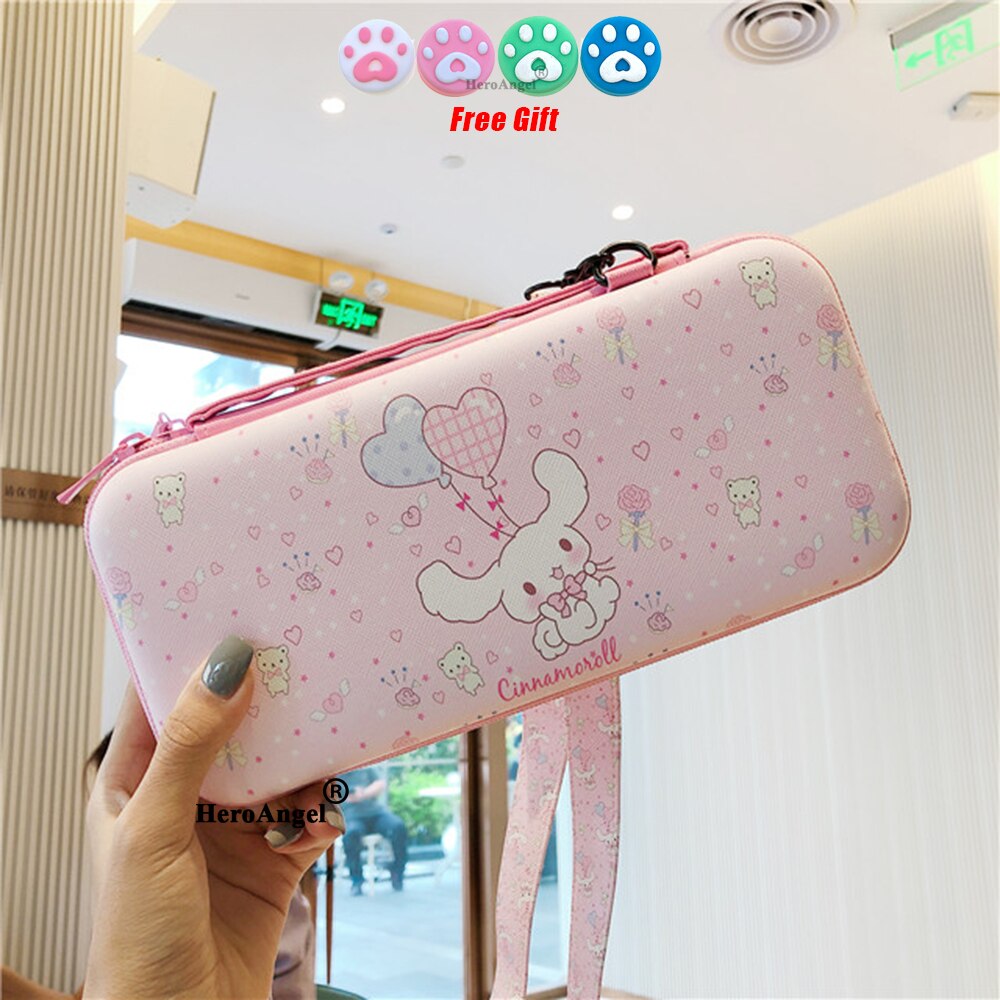 Portable Shoulder Strap Lanyard Travel Storage Bag For Nintendo Switch Game Console Box Shell Cover Cute Fruits Protective Case: 02