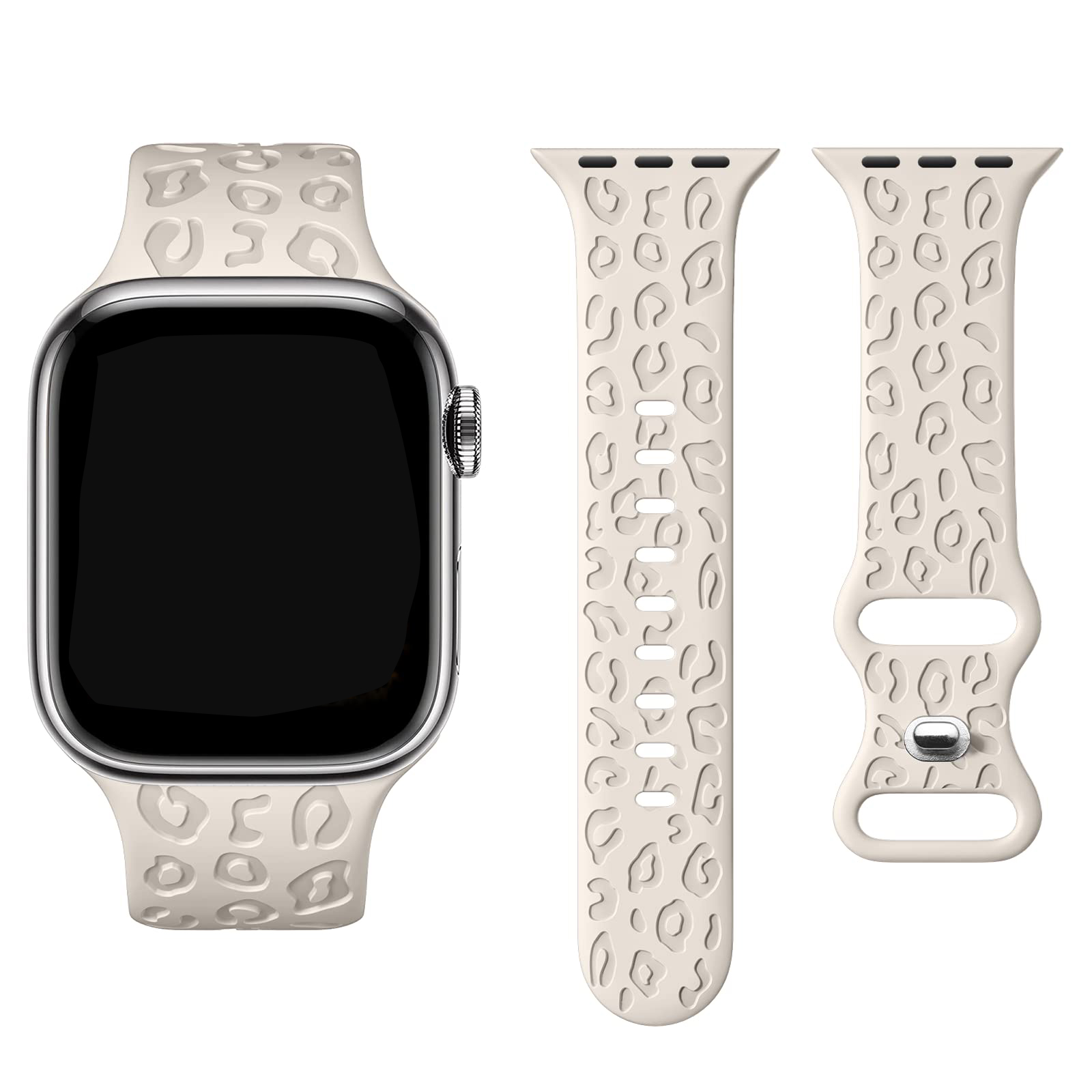 Bracelet en silicone léopard gravé pour Apple Watch Band, 44mm, 40mm, 45mm, 49mm, 41mm, 38mm, 42mm, iWatch Series 7 SE, 3, 6, 8 Ultra