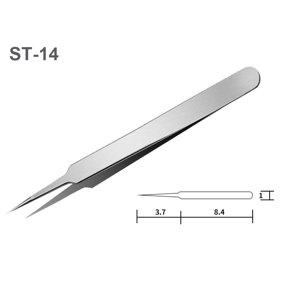 1pc Watch repair tool stainless steel straight curved tweezer watchmaker detail repair tools for mechanical quartz: Silver