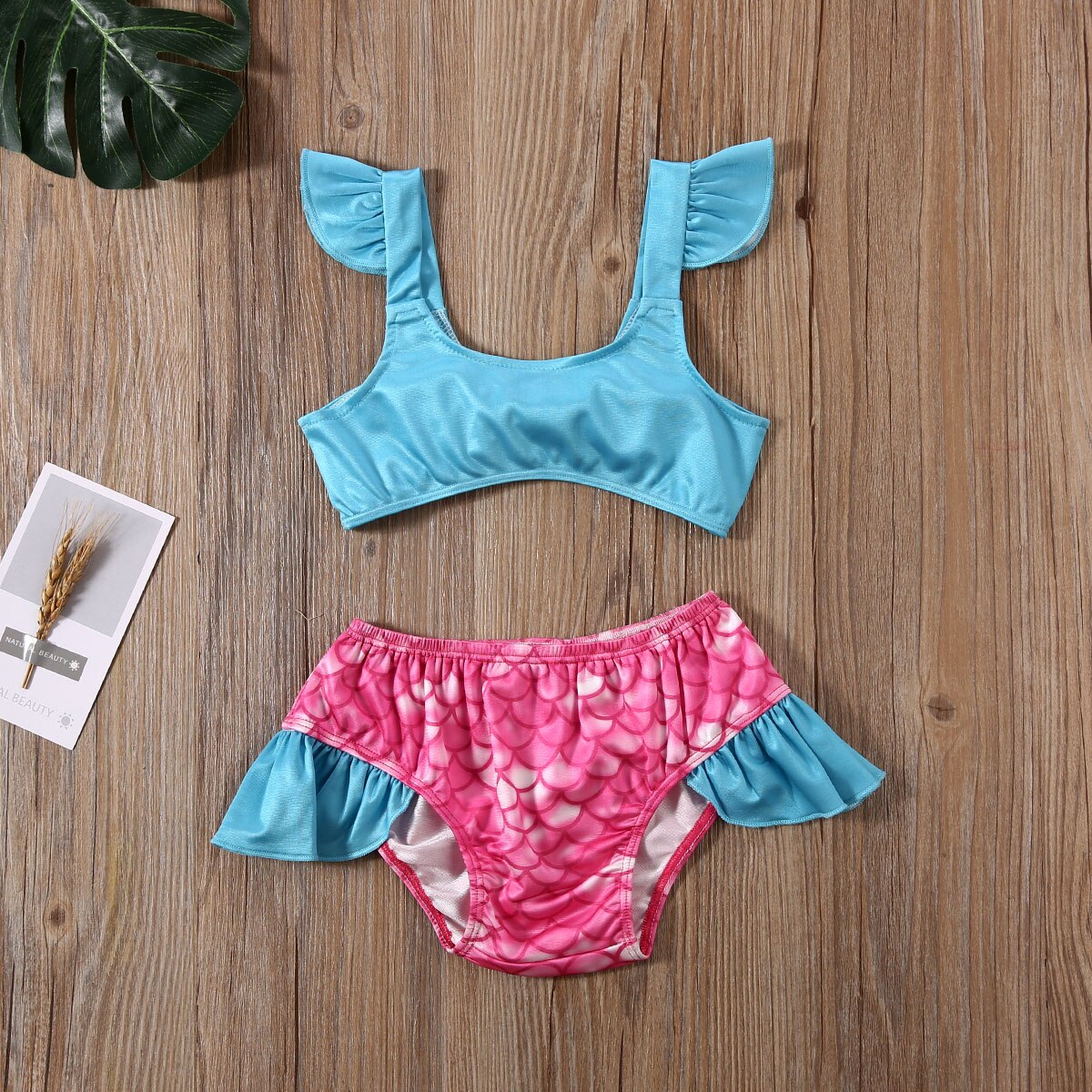 Kids Baby Girl Ruffle Tankini Bikini Set Badmode Zeemeermin Badpak Tweedelige Pakken Beachwear