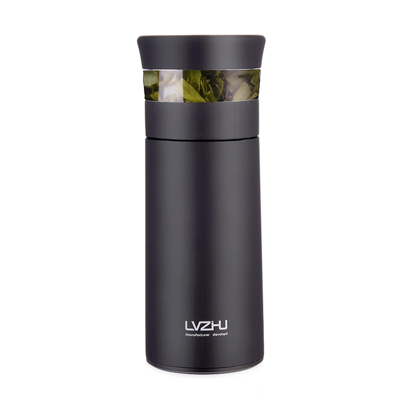 LVZHU Termos Bottle with Stainless Steel Tea Infuser Water Bottle Vacuum Flasks Car Cup Adults Tea Coffee Sport For