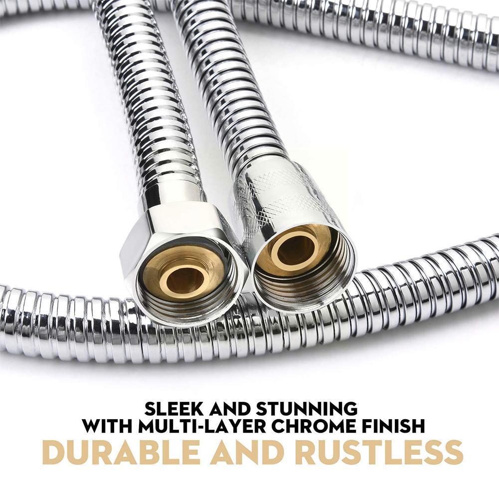 Steel Flexible Shower Hose Long Bathroom Shower Water Plumbing Tube Pipe Bathroom Pulling Hose Accessories Extension D2w7