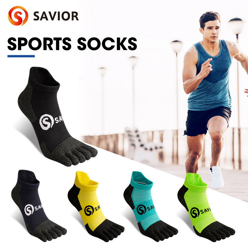 Savior – chaussettes de sport hygroscopiques pour hommes et femmes, en Fiber de cuivre, à cinq doigts, pour Marathon,