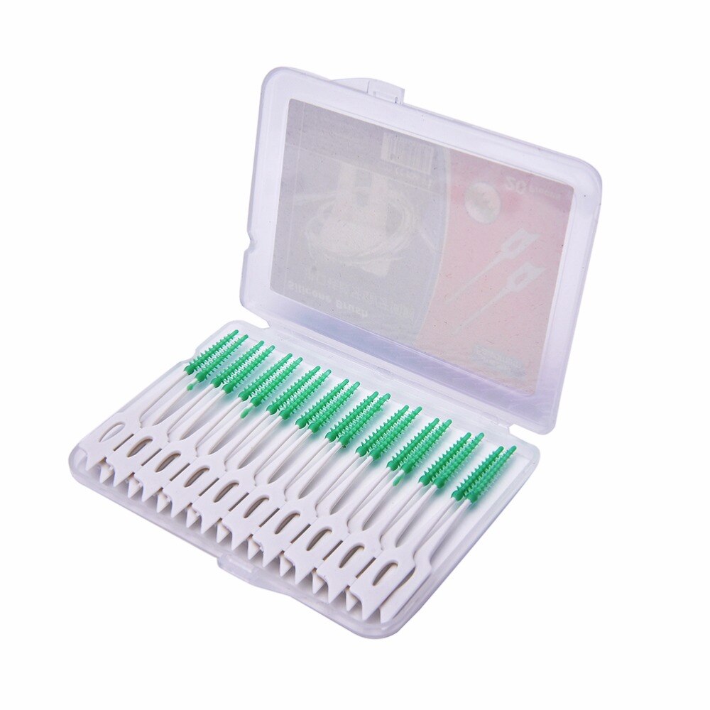 Oral Hygiene Dental Toothpick Tooth Pick Brush Teeth Cleaning Tooth Flossing Head Soft Plastic Interdental Brush: 20pcs