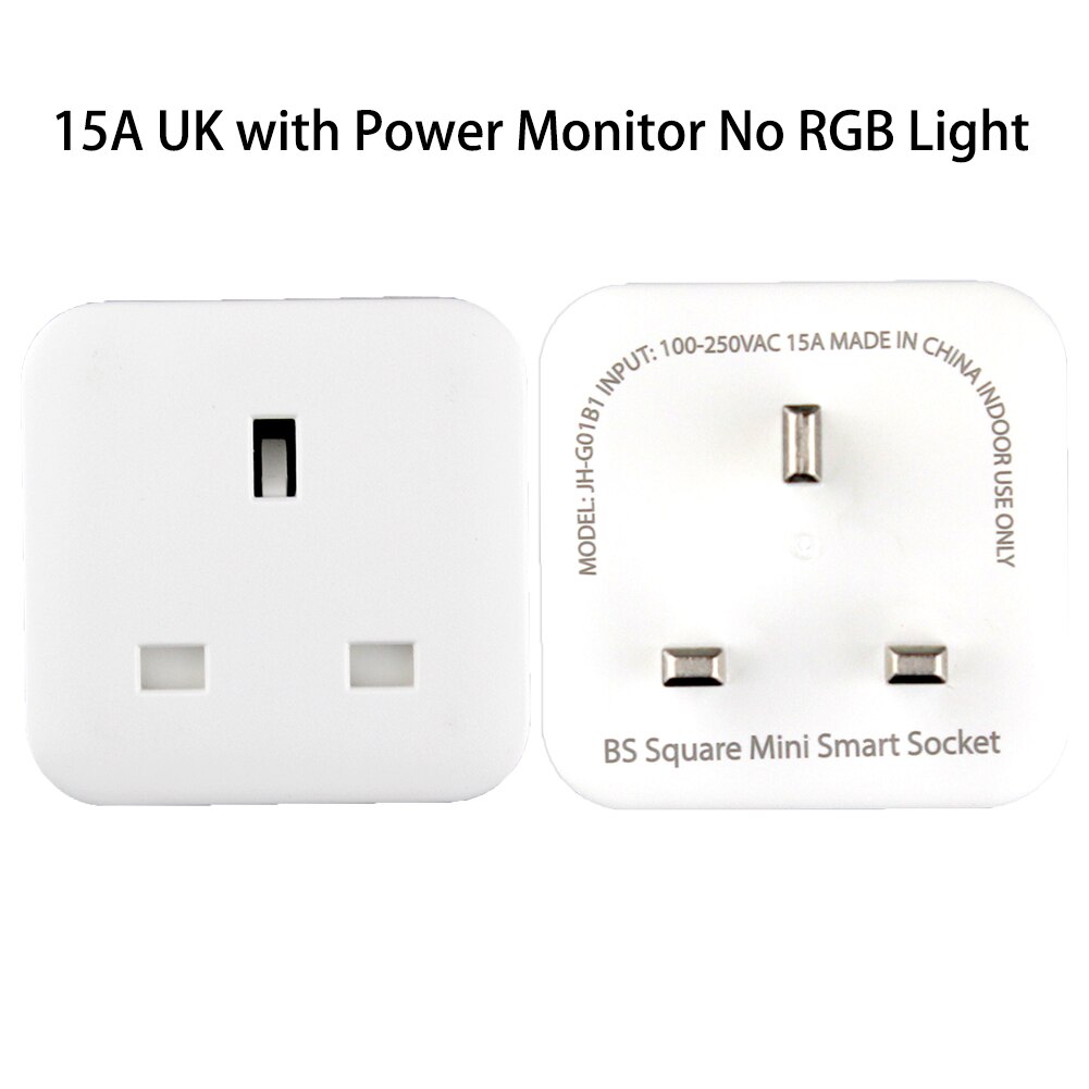 Wifi smart plug rgb draadloos stopcontact smart life/tuya app afstandsbediening werkt met alexa google home geen hub nodig: 15a vk
