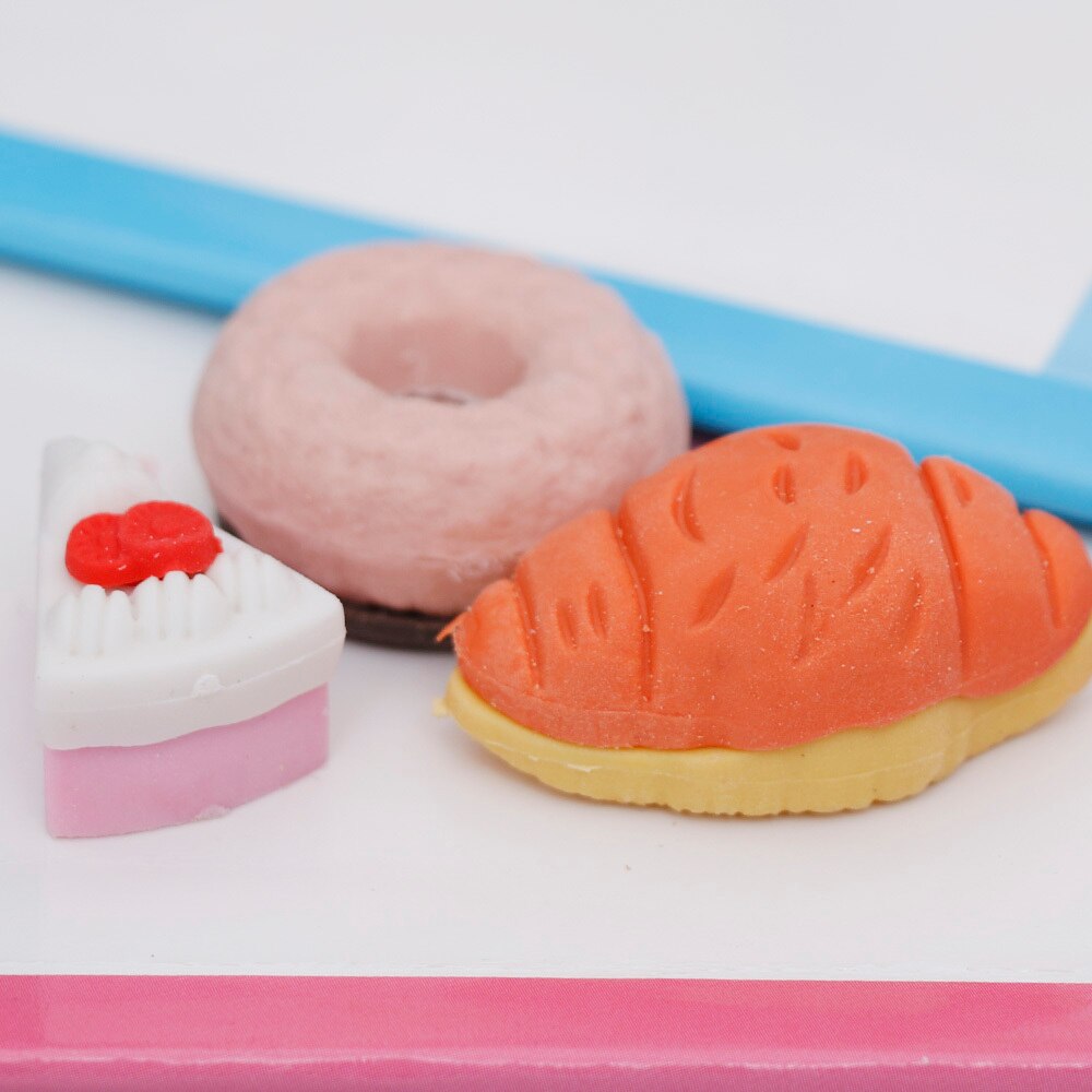 2Pcs/Lot Random Eraser Rubber Stationery Cake / Friut / Animal / Vegetables Shaped Cute School Supplies For Kids