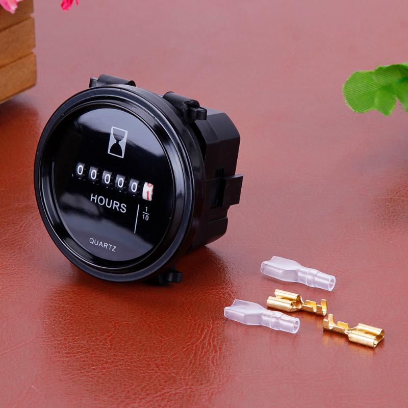 12v 24v 36v mini digital timräknare mot båtmotor 2 " rund vattentät mätare moto bil lastbilar mekanisk timräknare timer