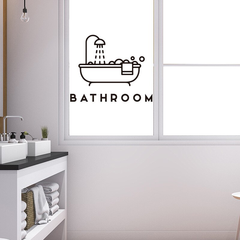 Pegatinas de pared creativas para bañera y baños, arte de pared opaco de , calcomanía de vinilo, decoración de del hogar, papel tapiz de puerta, murales adhesivos