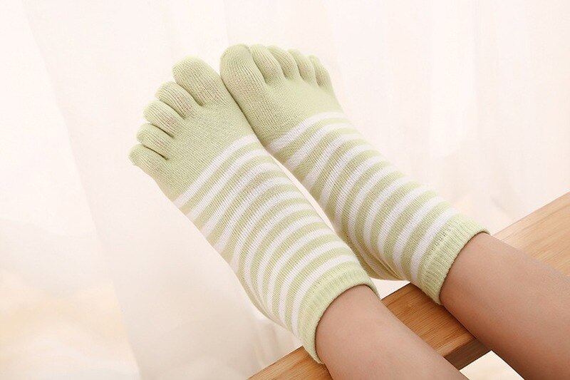4-12Y Jungen Mädchen lässig Sport Atmungs Fünf-Zehe Socke für freundlicher Socken Mehrfarbig Baumwolle gestreift freundlicher-Finger Kleidung zeug: Grün / 9-12 Jahre