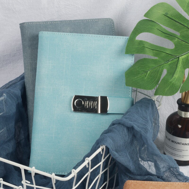 Password Notebook Students Leather Password Travel Retro Loose-leaf Notebook Password A5 Notebook