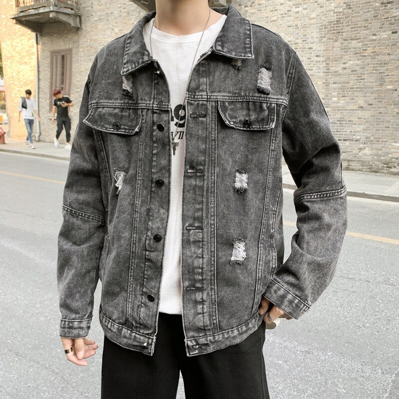 Spring and autumn denim jacket men slim student leisure trend on the clothing jacket men clothing mens clothing trends