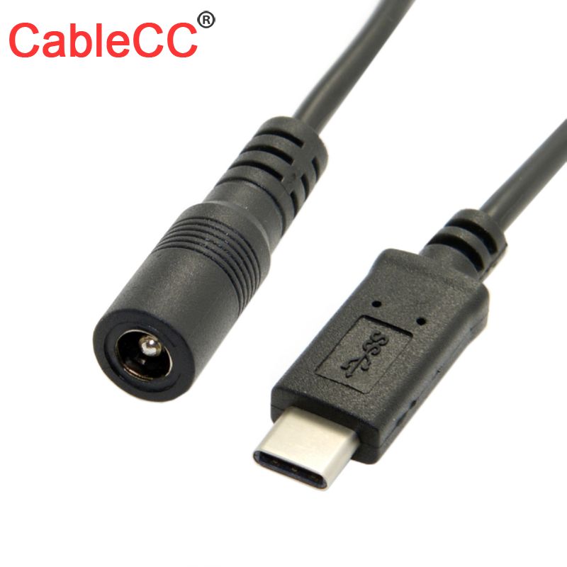 Cablecc CY USB 3.1 Type C USB-C to DC 5.5 2.5mm Power Jack Extension Charge Cable 10cm