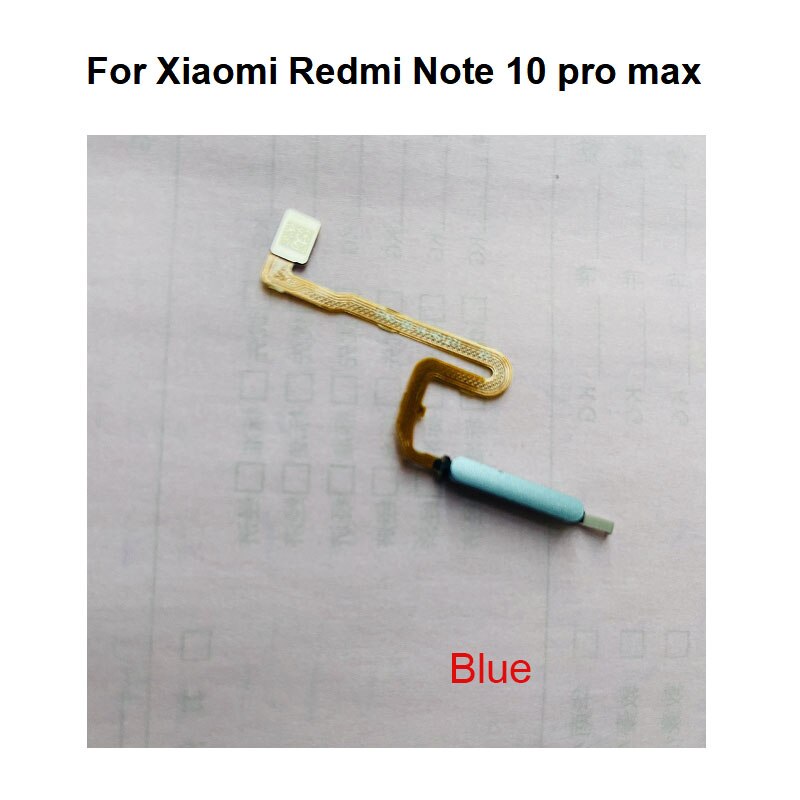 Vingerafdruk Sensor Voor Xiaomi Redmi Note 10 Pro Home Button Menu Touch Id Scanner Lint Connector Flex Kabel max: note 10 proMAX blue