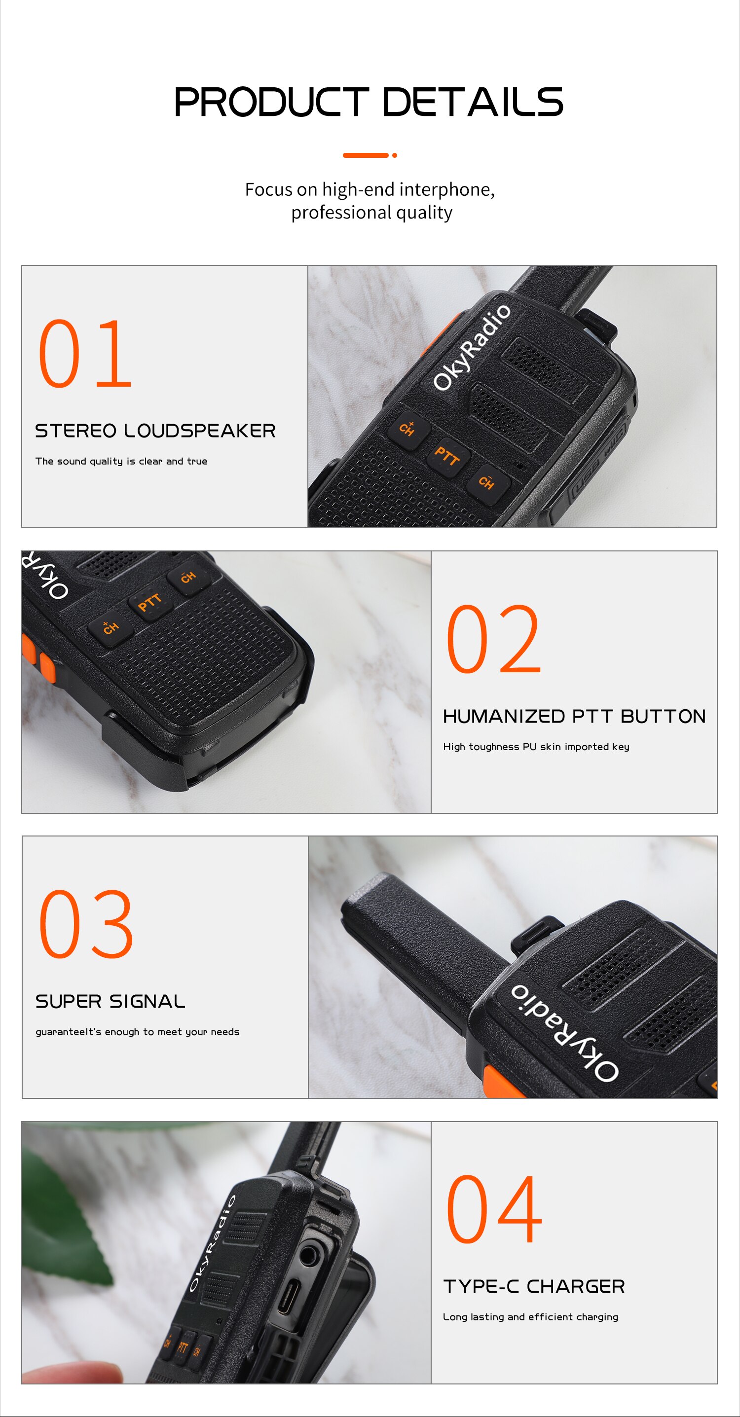 Mini Walkie Talkie 4800Mah Dualband Twee Manier Radio 400-470Mhz 16 Kanalen Draagbare Transceiver Met oortelefoon