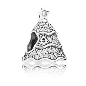 Hoge 100% 925 Sterling Zilver Crystal Kerstboom Sneeuwvlok Hanger Hanger Vrouwelijke Diy Armband Armband: 791765CZ