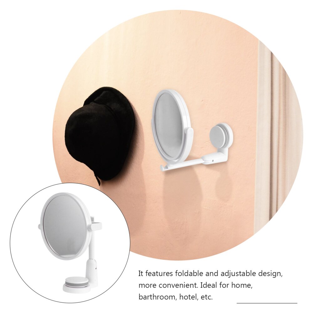 Wall Mounted Round Vanity Mirror Rotating Folding Cosmetic Mirror Household Make-up Mirror Perforating Toilet Glass Single Si