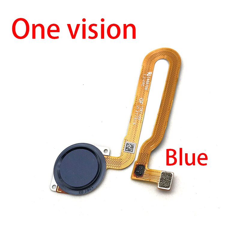 Sensor de huella dactilar Inicio tecla de retorno botón de menú, Cable flexible para Motorola Moto G7 Plus / G7 G8 Power / One Vision Home: One Vision Blue