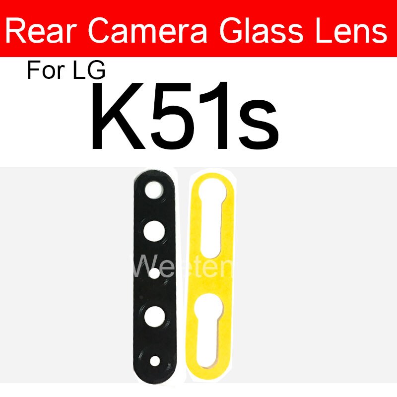 Achteruitrijcamera Glas Lens Voor Lg K61s K51s K41s Terug Camera Glas Lens Cover Met Sticker Adhesive Vervangende Onderdelen: K51S