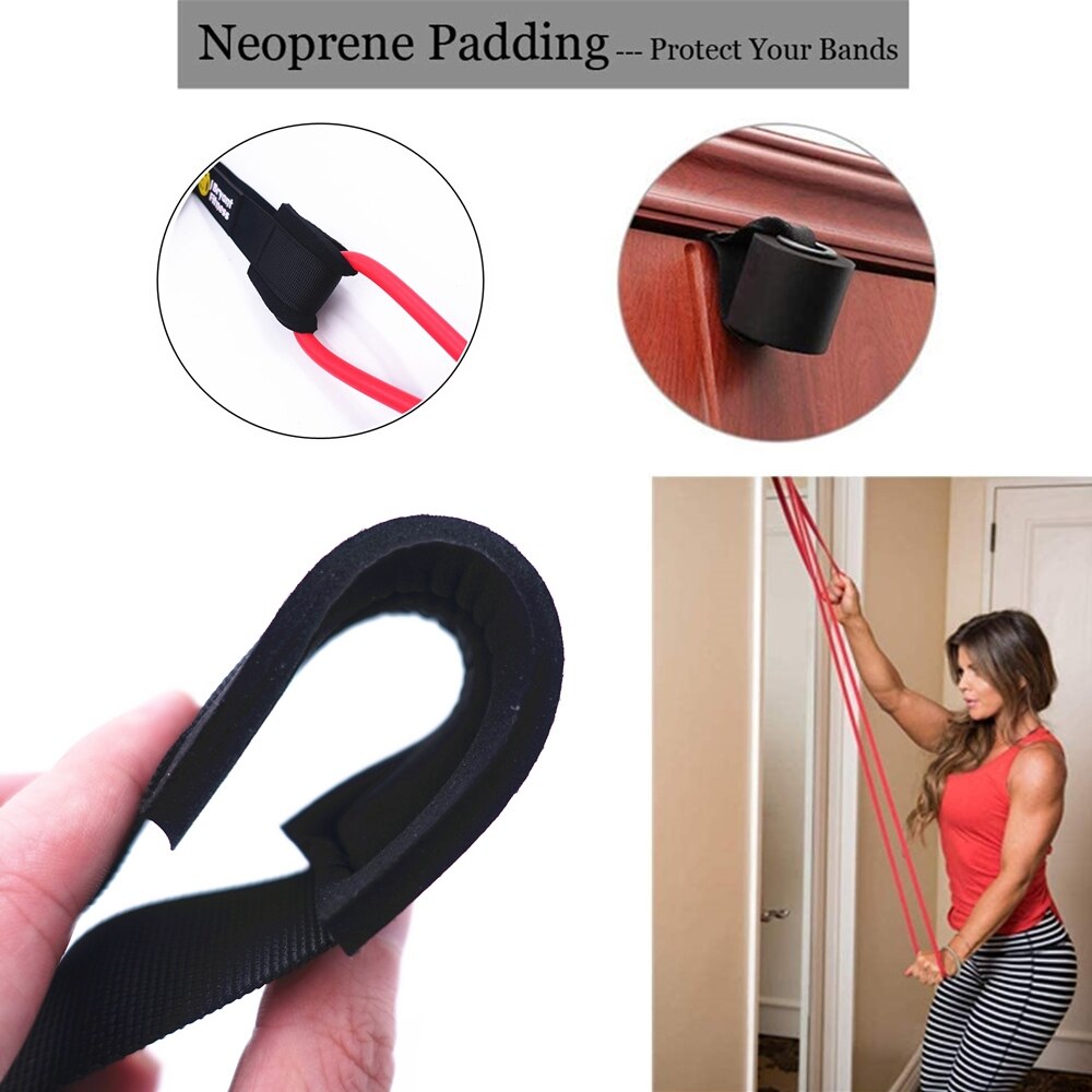 Anclaje de Puerta para Banda Elástica de Resistencia, con Acolchado Grueso de Neopreno, para Entrenamiento en Casa, Accesorio, para Ejercicio