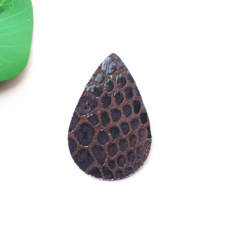 10 pièces Vintage serpent motif PU cuir boucle d'oreille feuille matériaux bijoux à bricoler soi-même faisant des accessoires fournitures: 3