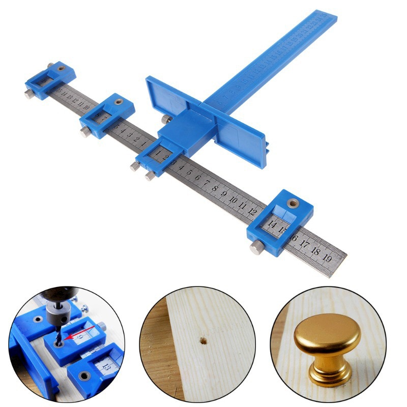 Carpenter's Hole Locator Multifunctional Furniture Woodworking Punching Locator Auxiliary Adjustable Tool JS23