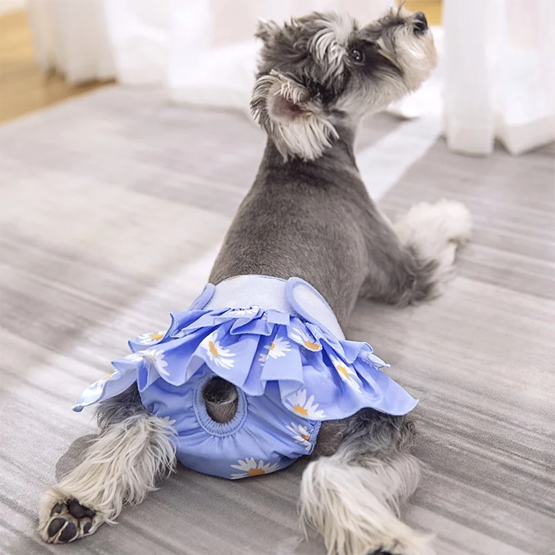 Pantalones fisiológicos para mascotas, bragas para perros, pañales para perros pequeños y medianos, pantalones cortos transpirables de peluche para Chihuahua, ropa interior suave, suministros para mascotas