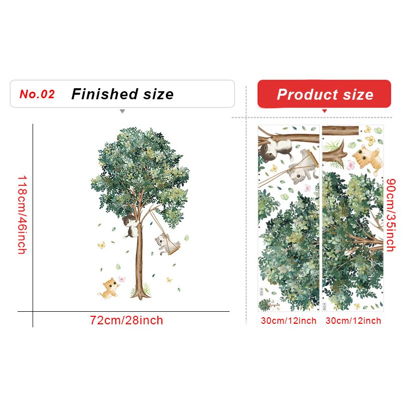 Large Birch Tree Wall Stickers for Living room Bedroom Wall Decor Vinyl Removable Wall Decals Sofa TV Background Decor Sticker: Blue