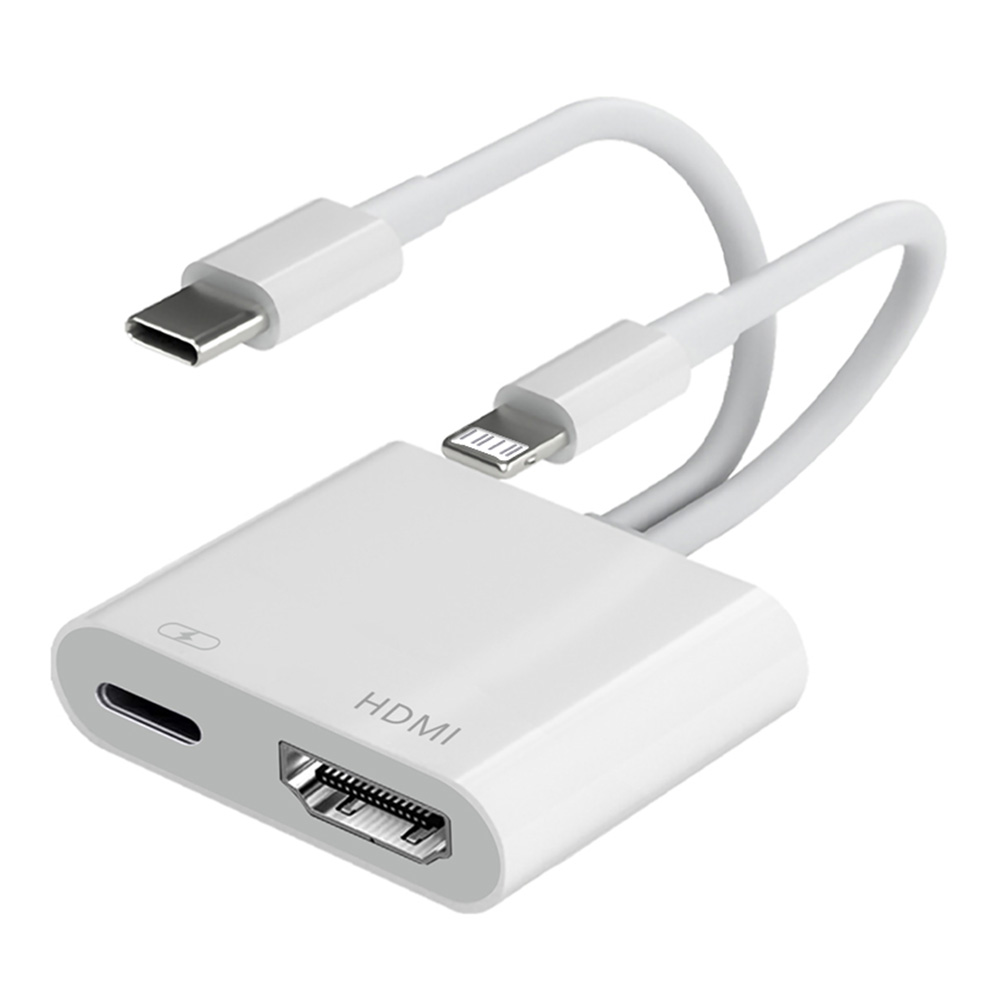 4k @ 60hz lightning/typ-c till hdmi hd-konverterare 1080p projektionslinjedisplayvideokonverterare för iphone 16 15 14 13 ipad macbook: Default Title