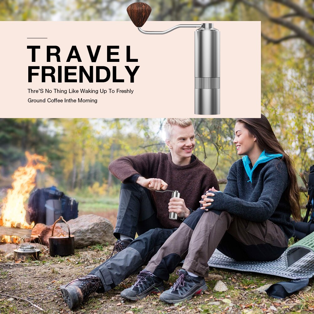 Coffee Grinder Mini Stainless Steel Burr-CNC Hand Manual Coffee Grinder Bean Machine Burr Grinders Mill Kitchen Coffee Machine