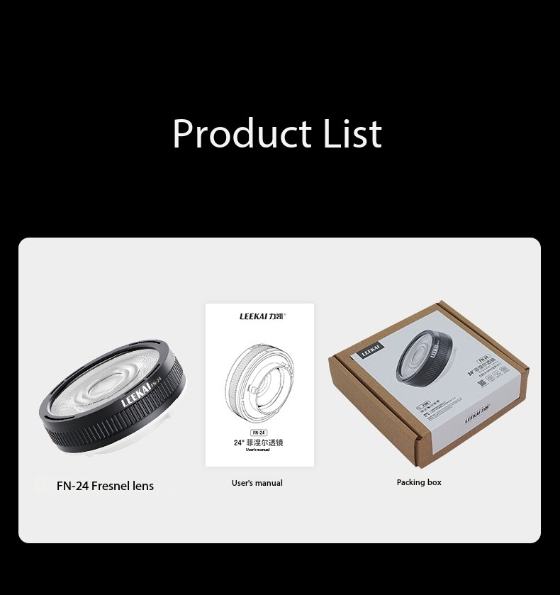 LEEKAI FN24 Lente Fresnel Faretto mini Bowens montare Lente di messa a fuoco per luce video portato pannocchia venire Yongnuo Nanguang Zhiyun luce: Default Title