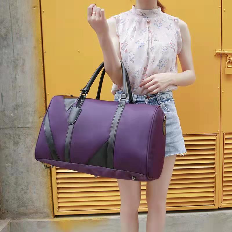 Women Hand Luggage Bag Men Travel Duffle Bag Waterproof Outdoor Gym Bag Overnight Weekender Bag Travel Organizer: Big purple