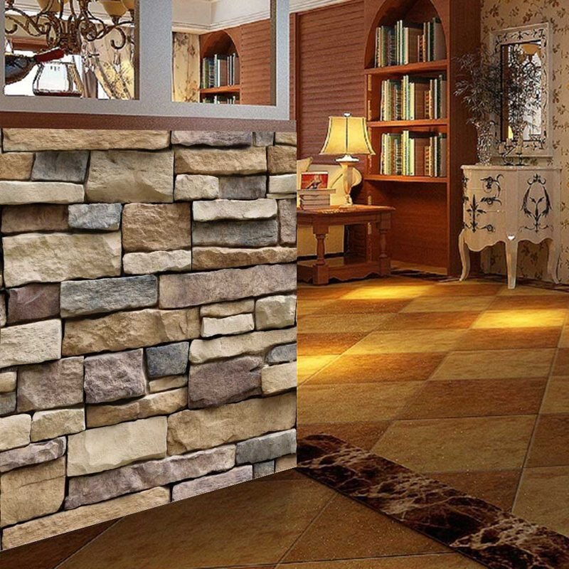 Brick Stone PVC Self Adhesive Wall Sticker Panel Living Room Decor