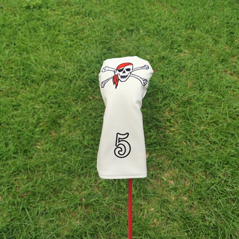 Pirate Golf Club Head Cover Is Suitable for Driver Fairway Putter 135H Club Cover PU Leather Unisex 진주게이츠: 5(white)