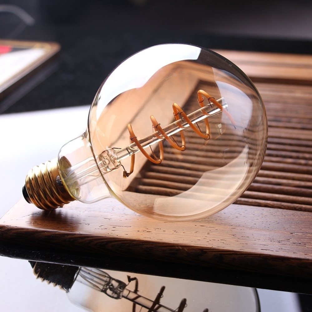 GANRILAND Retro LED Lamp E27 220V Dimmable LED Bulb Filament Light 3W 2200K Diamond Gold Edison Spiral Bulbs G125 G80 led lampen