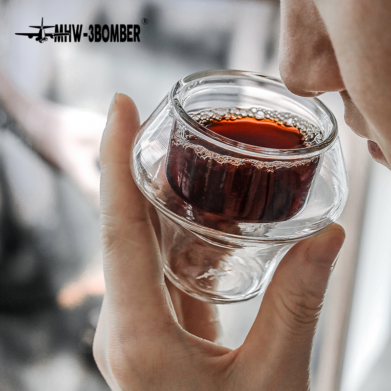 MHW-3BOMBER 1/2/3 Stuks Espressokopjes, Dubbelwandige Glazen Koffiemokken, 60 ml Helder Glazen Mokken Thee Latte Wijnkop Cafe Accessoires