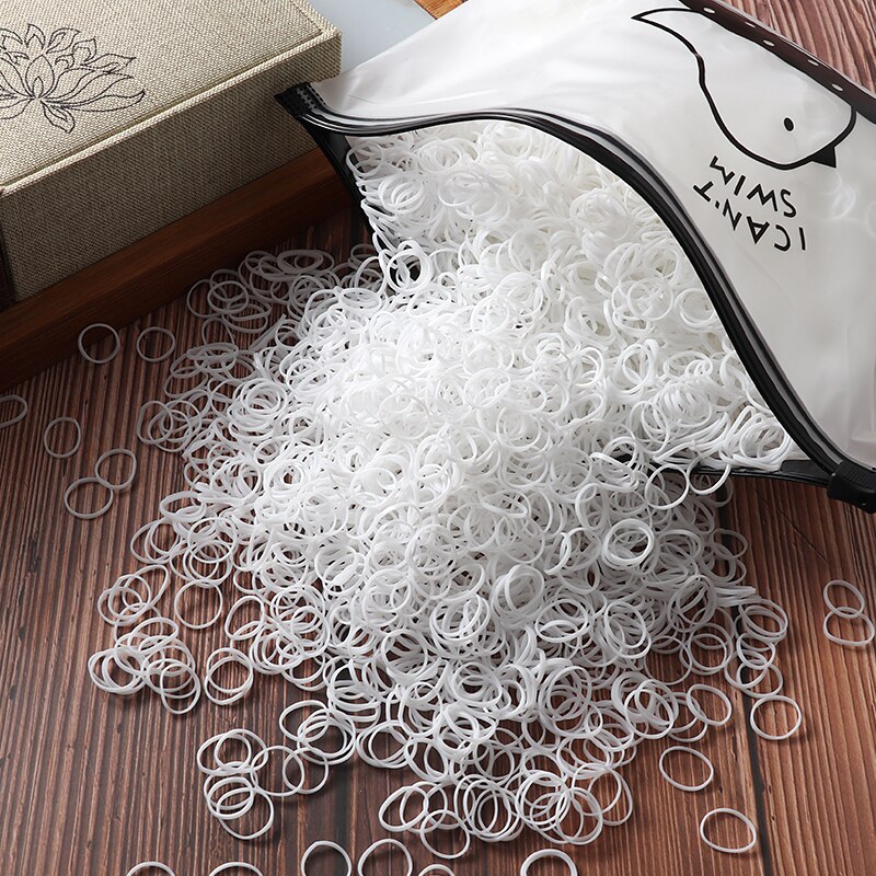 Gomas de pelo elásticas para niña, gomitas de nailon para coletas, diademas para el cabello, accesorios infantiles, 2000 unidades: 1000pcs / Bird bag-9