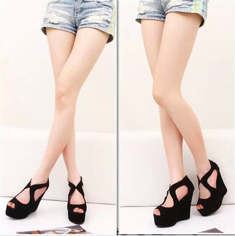 Sandalias de plataforma antideslizantes para mujer, Boca de pescado informales, tacones altos, con correa de hebilla, novedad de ,