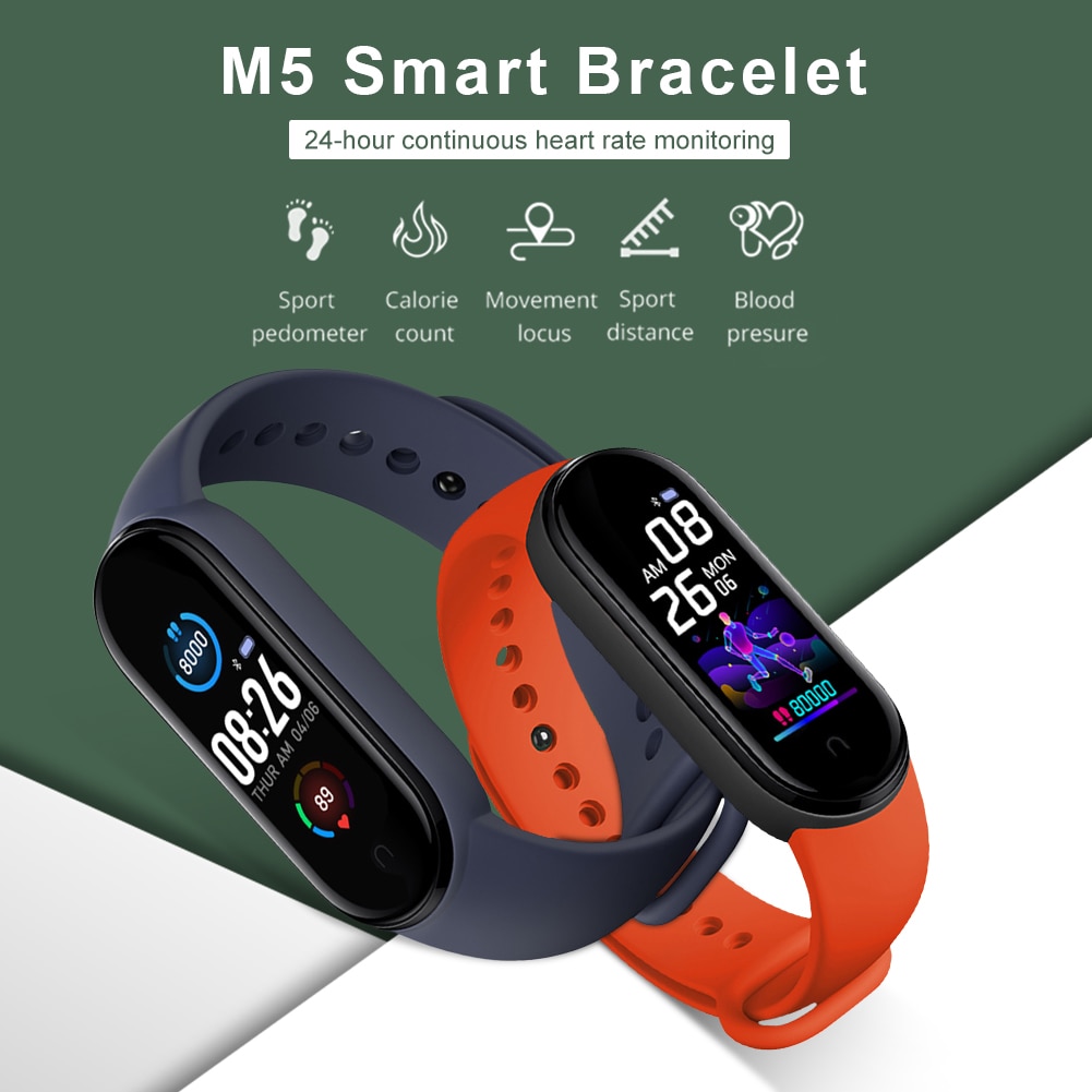 Smartband Fitness Tracker AUKUK M5 - Kolorowy Wyświetlacz LCD Sportowy - Monitor Aktywności i Ciśnienia Krwi - Bluetooth - Wodoodporny