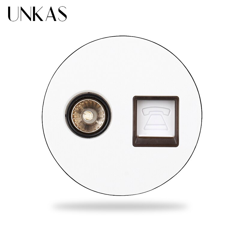 UNKAS DIY Modules Matching TV Connector Port RJ12 Telephone Jack For Wall Power 16A Socket Free Combination Outlet