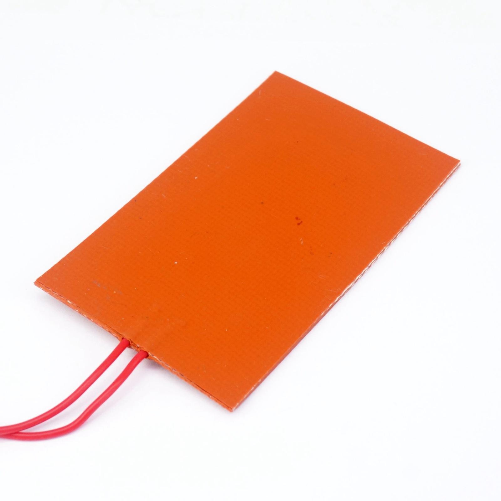 12V DC 60x100mm 5W Rectangle Flexible Waterproof Silicon Heater Pad For Oil Tank Electrical Wires