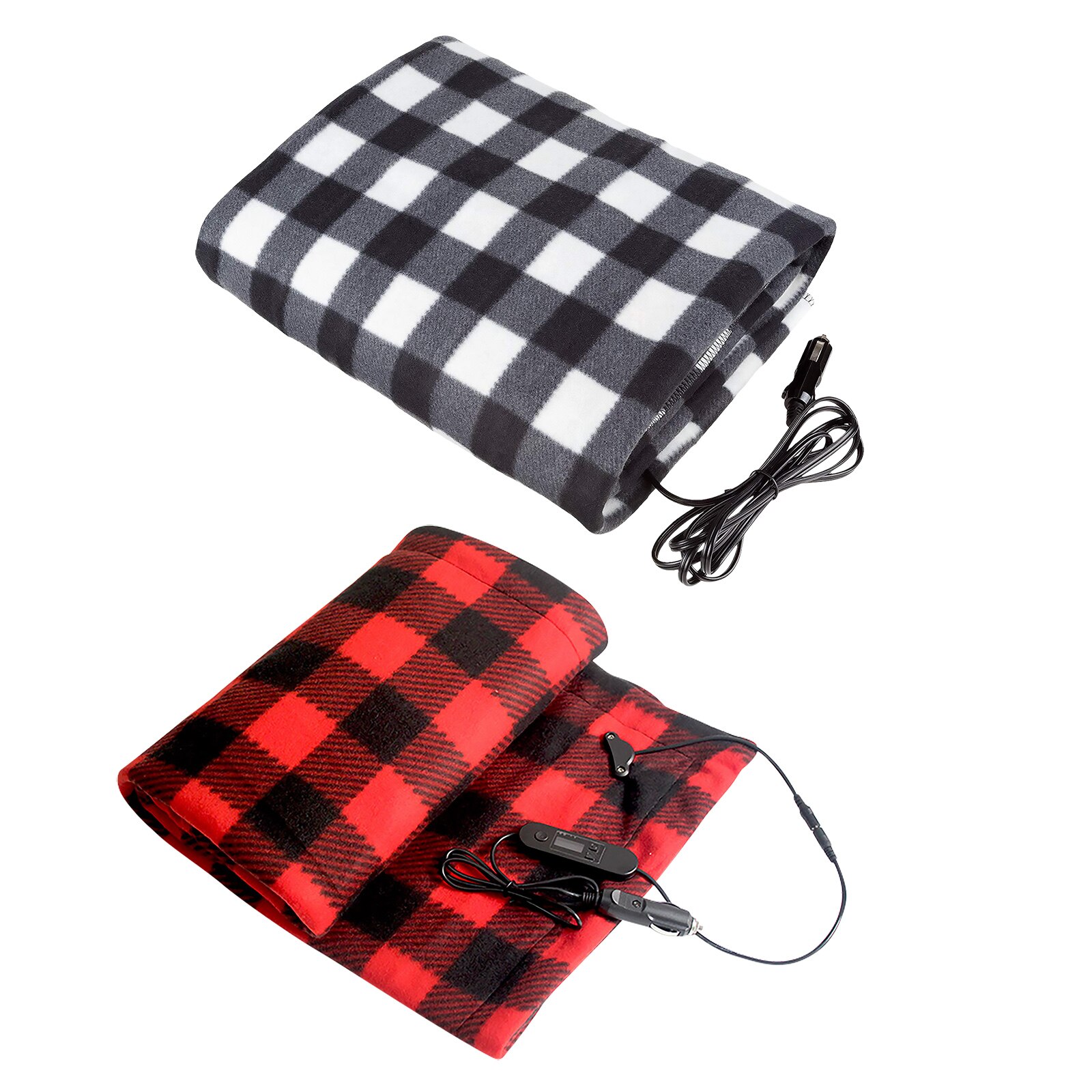 Plaid Warm 12V Car Heating Blanket Autumn Winter Electric Blanket with Patented Safety Timer Car Accessories