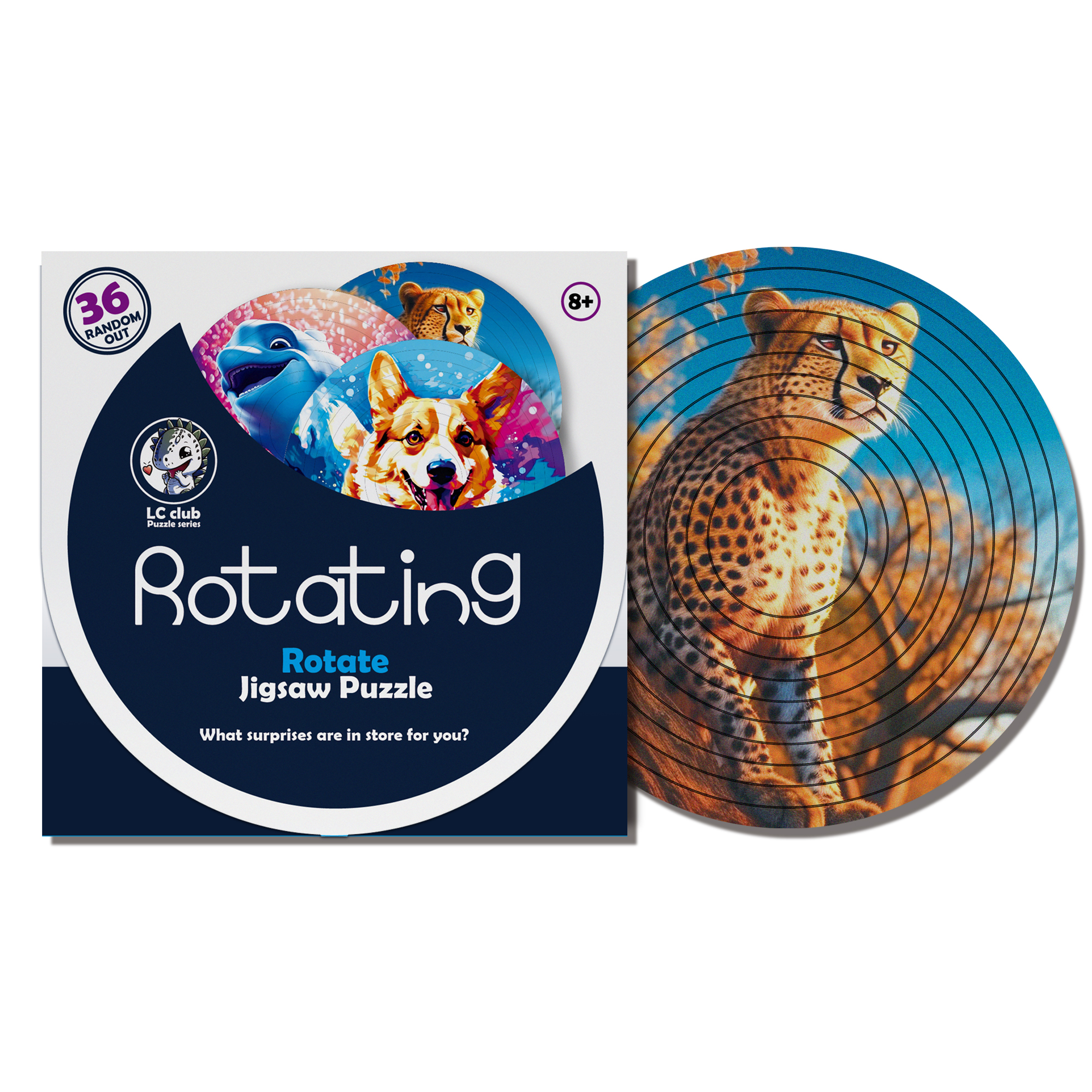 Decompression Irregular Rotate Jigsaw Puzzle Color Animal Rotating Puzzle Puzzle Montessori Toy Children's Birthday: Yellow