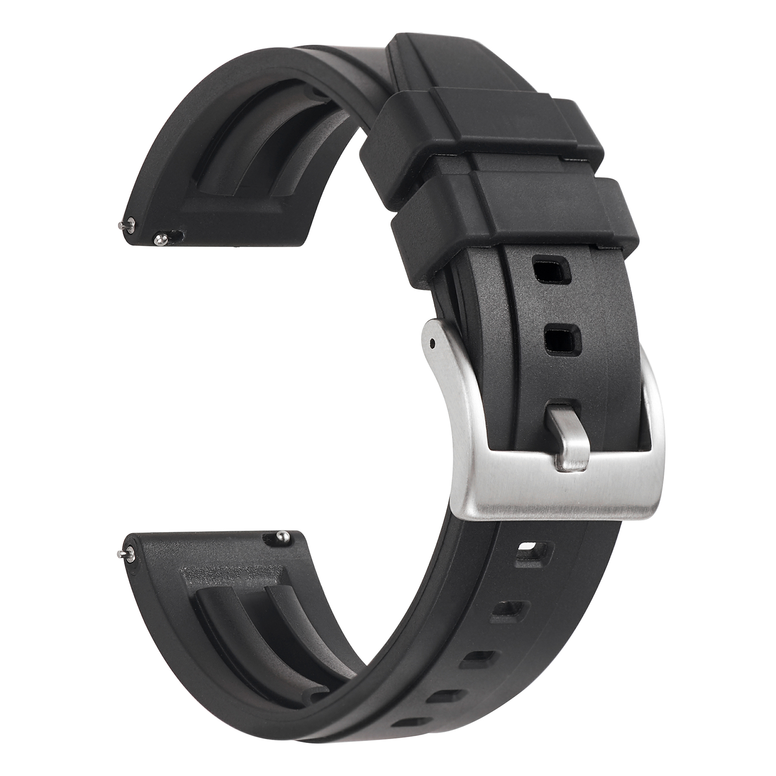 Correa de reloj de silicona correas de reloj de goma de liberación rápida 18mm 19mm 20mm 21mm 22mm 24mm accesorios de relojes de buceo impermeables para hombres: Black Yellow / 24mm